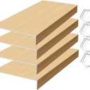 4 Pack Wire Shelf Covers, Lightweight Removable PVC Faux Wood Wire Rack Liners for Pantry, Closet 24x12 Inch,0.3 inch Thick