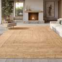 Bedsure 8x10 Printed Jute-Look Rug for Living Room, Machine Washable Rugs, Jute-Look Rug, Non-Slip Backing, Non-Shedding