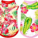 2PCS/Pack Dog Sun Shirts UV Protection Cooling Vest for XXXL Large Dogs Hawaiian Tee Shirt Sleeveless Quick Dry Soft Light Weight Stretchy Pink Red Summer Tank Top