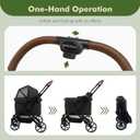 Pet Stroller for Small Medium Dogs Cats, Dog Stroller 4-Wheel Pet Strollers for Medium Dogs Up to 45lbs, Storage Basket, Sun Shades & Waterproof Fabric, Black