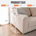 Acrylic C-Shaped End Table, Modern Clear Sofa Side Table for Living Room, Small Bedside Table for Bedroom, Simple Coffee Snack Table, 11.81" L x 25.59" W x 11.81" H