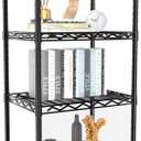 GIOTORENT 6-Tier Storage Shelves Standing Shelving Metal Units, Adjustable Height Wire Shelf Display Rack for Pantry Laundry Bathroom Kitchen 16.6 x 11.8 x 63, Black