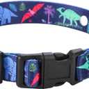 Rhea Rose 1 Inch Replacement Collar Strap Shock Collar with 2 Holes, Compatible with Nearly All Brands and Models of Underground Electric Dog Fences and Training Collars, Blue Dinosaurs