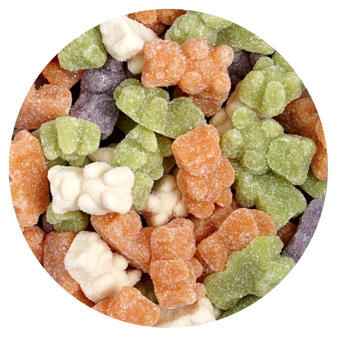 Sugared Gummy Bears, 2 Pound Bulk Bag, White, Orange, Purple & Green, Trick-Or-Treat Party Bag Fillers