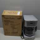 Taylor Swoden 12-Cup Programmable Coffee Maker, Regular & Strong Brew Drip Coffee Machine for Home and Office, Glass Carafe, Pause & Serve, Auto Shut Off, Gray & Stainless Steel
