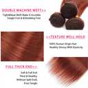 #33 Reddish Bundles Auburn Brown Straight Bundles Human Hair 24 26 28 Inch Brazilian Virgin Remy Hair Copper Red 3 Bundle Human Hair Extensions 50 Gram Per Bundle
