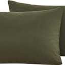 Ecocott 100% Natural Cotton Pillowcases Standard Size Avocado Green 2 Pack Pillow Cases with Envelope Closure (Standard, 20"x26")