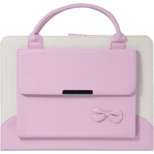 Cute Case for iPad 9th Generation 2021 / iPad 8th 7th Gen/iPad 10.2 Inch, Slim Handbag Leather Protective Cover with Stand Hand Strap Pocket for Girls Woman Kids for iPad 9 8 7,Pink