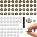 81-Piece 0.67inch Jean Button Replacement, Jean Waist Tightener, Button Screwdriver Set with Silver and Bronze Buttons, Easy Pants Button Replacement Kit