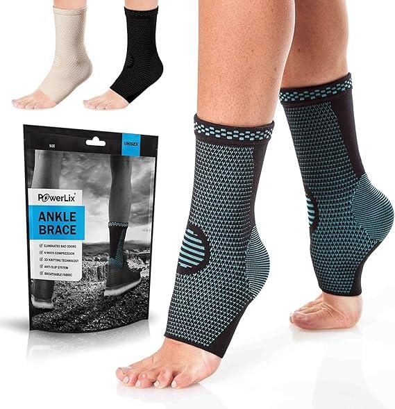 POWERLIX Legs Orthopedic Brace Compression Support Sleeve (Pair) for Swelling, Sprain, Plantar Fasciitis, Arthritis, Tendinitis, Small