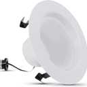 Feit Electric 4 inch LED Recessed Lighting Retrofit Downlight - Pre-Mounted Trim - Standard Base Adapter - 3000K Bright White - Dimmable- 75W Equivalent - High Output - 1 Pack - LEDR4HO/930CA