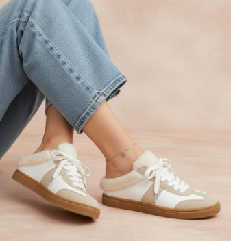 MIA GIRL Women’s Slip On Sneaker Mule – Faux Leather & Suede Backless Sneaker with Memory Foam & Cozy Lining 6