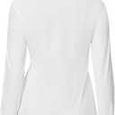 siliteelon Button Down Shirts for Women Slim fit Long Sleeve Stretch Dress Shirts Work Shirt Wrinkle Free Office Blouses (White, L)