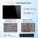 Trade Card Show Display Case, Large Aluminum Lockable Trading Show Display Case and Handle,Portable Trading with Lock for Collectibles, Sports Graded Cards TCG Craft Jewelry (Black, 33*22 in)