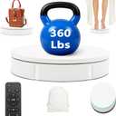 Prolee Rotating Display Stand 360lbs Capacity, 360 Degree Rotating Turntable 12 Inch, Turntable for Photography, Automatic Remote Control Display Platform with 5 Colour Surface Covers and Carry Bag (White)