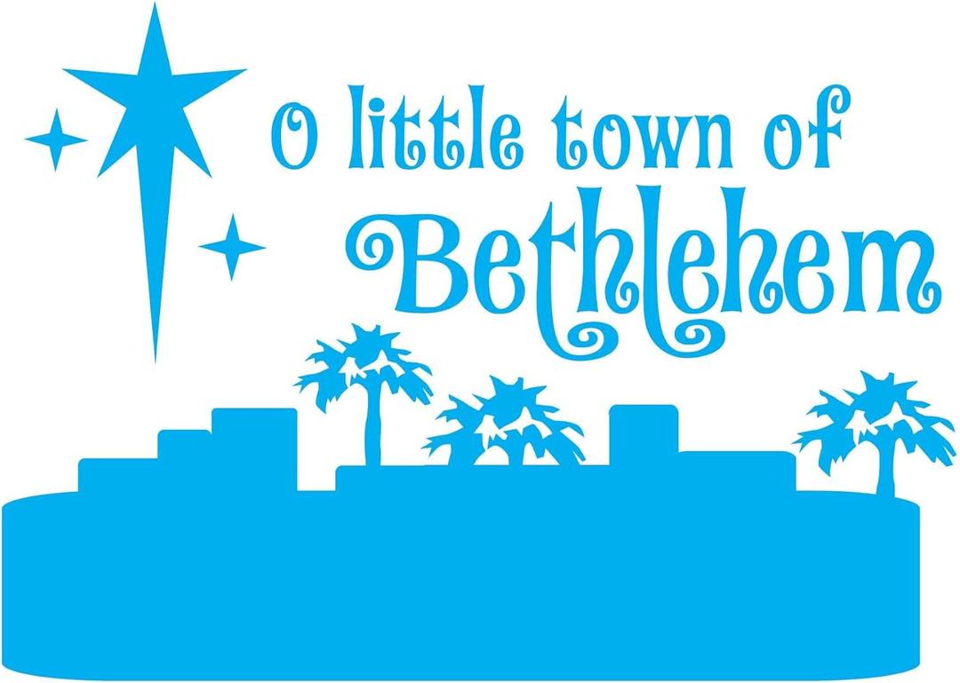 Family O Little Town of Betlehem Beautiful Quote Wall Decal Decoration Christmas Holidays Dcor Song Shine Silhouette Holidays Holiday Gift Lasts Years and Easily Removable - Size: 40 In(W) x 32 In(H)
