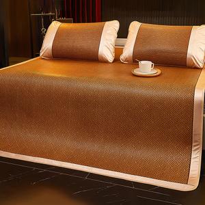 Summer Sleeping mat, Summer Cooling Bam-Boo Sleeping Mat Foldable, Traditional Chinese Rattan Pad Cooling Mattress, Foldable Breathable, for Single Double Queen-Size