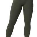 UNISSU Hugcurve No Front Seam Full Length High Waisted Workout Leggings for Women Buttery Yoga Pants Athletic Tights - 28'' (Green, XS)
