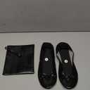 Foldable Ballet Flats - Women's Portable Ballerina Roll up Shoes (8.5-9.5, Black)