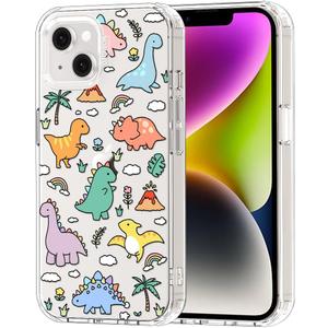 MOSNOVO for iPhone 13/14 Case | Military Grade 6.6ft Drop Tested | Clear with Dinosaur Land Design
