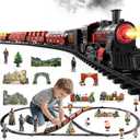 NIPLOOOW Train Set for Toddlers 3-5, Electric Alloy Train Toy with Realistic Sound, Lights and Smoke for Under Christmas Tree,Toddler Model Trains for 3 4 5 6 7 8 Years Old Kids Toys Gifts