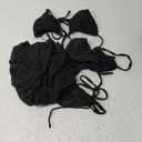 3 Piece Swimsuits Women Bikini Sets with Cover Up Halter Bathing Suit Set Sexy Cutout Coverup (Medium, Black)