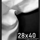 Picrit 28x40 Poster Frame, Black Engineered Wood Picture Frame for Horizontal or Vertical Wall Mounting and Displaying Artwork Photos, 1 Pack