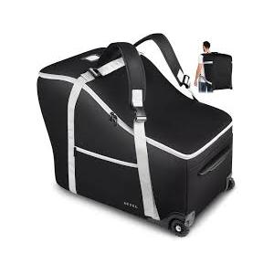 SCTEL Infant Car Seat Travel Bag Backpack for Airplane, Fits Doona Car Seat Stroller and Base, Padded Carseat Cover for Air Travel, Nuna Pipa Car Seat Travel Bag with Wheels