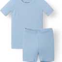 AVAUMA Toddler Short Pajamas Set Baby Boys Girls Kids Snug fit Ribbed Sleepwear pjs for Daily Life Style (Blue), 2T
