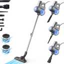 Intercleaner Corded Vacuum Cleaner, 17KPa Powerful Suction with 600W Motor, 10 in 1 Lightweight Bagless Stick Vac with Handheld, Ultra Quiet, for Hardwood Floor Marble Tile Car Pet Hair