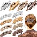 Canlierr 12 Pcs Flat Hair Clips for Women 3 Styles French Flat Claw Clips Strong Hold for Thick Thin Long Short Hair Accessories Plastic Non-slip Secure for Daily Wedding Party (Classic Morandi)