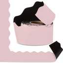 Tenceur 48 Ft x 2.75 Inch Large Magnetic Bulletin Board Borders Bulletin Boarder Trim for Classroom Whiteboard Decorations Scalloped Trim for Office Chalkboard Home Decoration (Deep Pink)