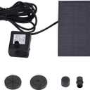 Fdit 1.2W ABS Miniature Brush-less Aquarium Fountain Pond Solar Submersible Energy-saving Low Noise Black