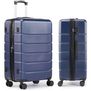 Simple Deluxe 20 Inch Expandable Hardside Carry On with Spinner Wheels & TSA Lock, ABS Hard Shell Lightweight Rolling Luggage Suitcase, Blue