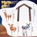 4 pcs Large Christmas Nativity Set 55.12 inch Tall Stand Ups Cardboard Cut Out Set Include Stable Sheep Cow Donkey Life Size Cardboard Cutout for Xmas Vacation Bible School Decor Supplies