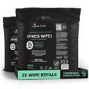 Wipex Gym Wipes Dispenser Refill, 1400 Count (2 Rolls x 700), Premium Thick Gym Equipment Wipes, Lemongrass Scent, 8” x 12” Fitness Cleaning Wipes