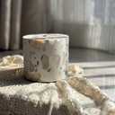 Ivory White Small Table Lamp, Stone Material, Cordless Table Lamp, 3.5"Rechargeable Table Lamp ,Battery Operated Bedside Lamps,3 Colors Touch Dimmable for Bedroom Bathroom Bar Kitchen