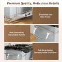 Pull Out Trash Can for Kitchen Cabinets, 35 Qt Under Sink Garbage Bin with Full Extension Slides, Fits 13" W x 18" D Opening Cabinets, Heavy-Duty Steel Organizer, Silvery (Trash Can Not Included)