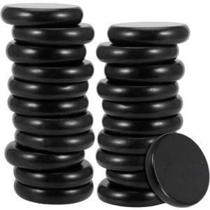 SINJEUN 22 Pack 3.5 Inch Basalt Massage Stones, Large Basalt Massage Rocks Round Hot Stones for Home Spa, Relaxing, Healing, Pain Relief, Black