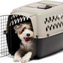 Petmate Vari Dog Kennel Portable Carriers & Crates for Smaller Dogs or Puppies and Pets 10 to 20 lbs, Airline-Friendly Plastic Pet Carrier Home and Travel, 24" Long, Taupe & Black, 24 x 16.7 x 14.5
