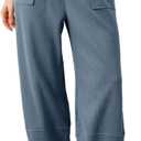 Womens Baggy Wide Leg Pants Summer Casual Elastic Waist Palazzo Harem Pants with Pockets, XXL
