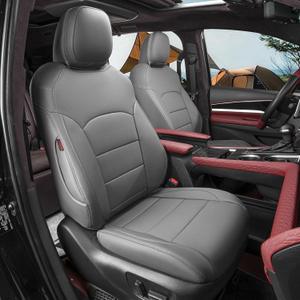 coverdream Sienna Leather Car Seat Covers Custom Fit for 2011-2020 Toyota Sienna SE, LE, XLE, SE Premium, XLE Premium, 8-Seater, Airbag Compatible, Luxury Waterproof Auto Seat Protector(Full Set, Gray)