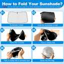 Windshield Sun Shade for Dodge RAM ProMaster Accessories 2014-2024, Foldable Window Sunshade Sun Visor Protector, Front Windshield Sunshade Sun Shield