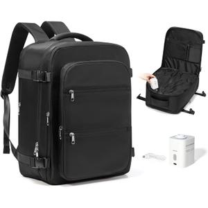 Vacuum Backpack Travel with Pump,Vacuum Sealed Backpack,Travel Backpack with Vacuum System,40x30x20 Airbag Travel,Laptop Vacpack Backpacks Bag Airline Flight Approved,Black