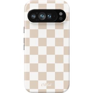 Compatible with Google Pixel 9 Pro XL Case, 2 in 1 Slim Heavy Duty Protection Hybrid Hard PC Soft Silicone Rugged Bumper Antiscratch Protective Case 6.8 inch (Checkerboard)