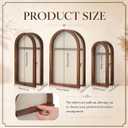 DoubleFill Set of 3 Wooden Shadow Box Frame with Removable Shelves Arch Shape Rustic Brown Memory Picture Frame Wedding Bouquet Keepsakes Box
