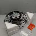 Ceiling Fan with Lights, 16 Inch Caged Ceiling Fan Lights Remote Control Small Industrial Ceiling Fan Light Fixture Flush Mount Farmhouse Light 8 Speeds Bladeless Lights for Bedroom Kitchen, Black 