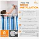 Silver Shower Curtain Rod Spring Tension, Stainless Steel Tension Curtain Rods No Drilling Required, Rust Free Shower Rods for Bathroom, Non-Slip Shower Tension Rod, Adjustable Curtain Rod (28 - 74)
