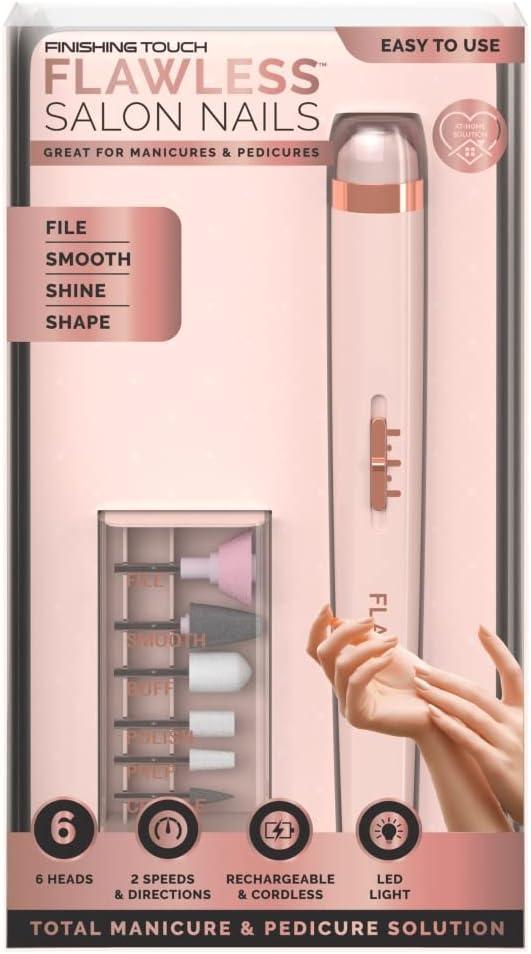 Finishing Touch Flawless Salon Nails - Professional Manicure Set for an at-Home Salon Experience - Files, Buffs, Shines, and Polishes for Instantly Beautiful Nails
