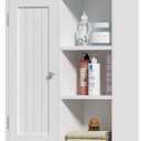 Treocho Bathroom Wall Cabinet, Medicine Cabinet with Door and 3 Open Shelves, Wall Mounted Storage Organizer for Bathroom, Kitchen, Living Room, White (6.3"D x 21.5"W x 24.02"H)